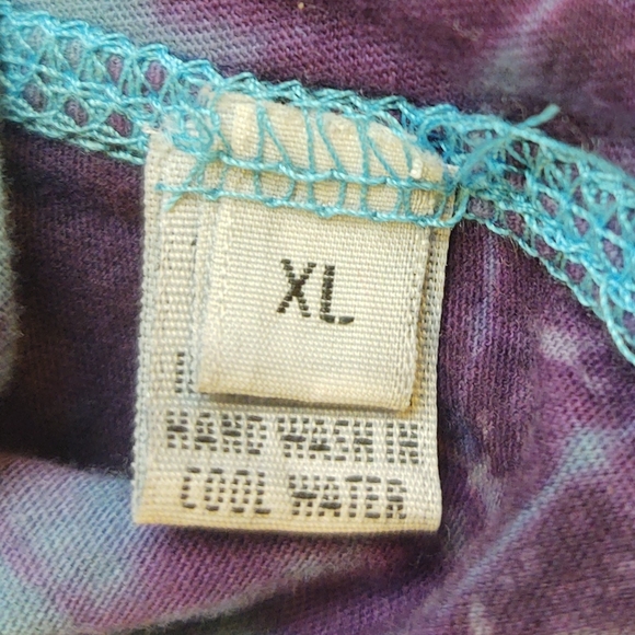 HANDMADE Blue Magenta Tie Dye Cotton Tank Size XLarge - Picture 3 of 6